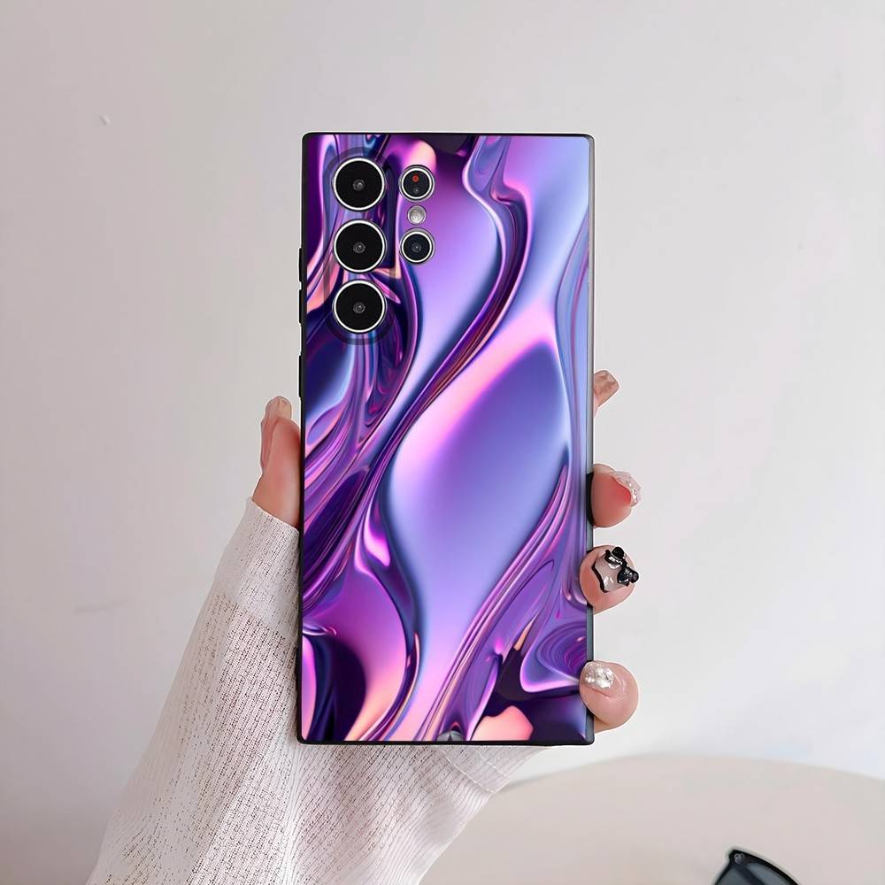Płynny Wzór Świetlny Etui Na Telefon Dla Samsung Galaxy S25 S24 S22 S23 Ultra S21 S20 Plus 5G Matowe Antypoślizgowe Pełne Miękkie Etui