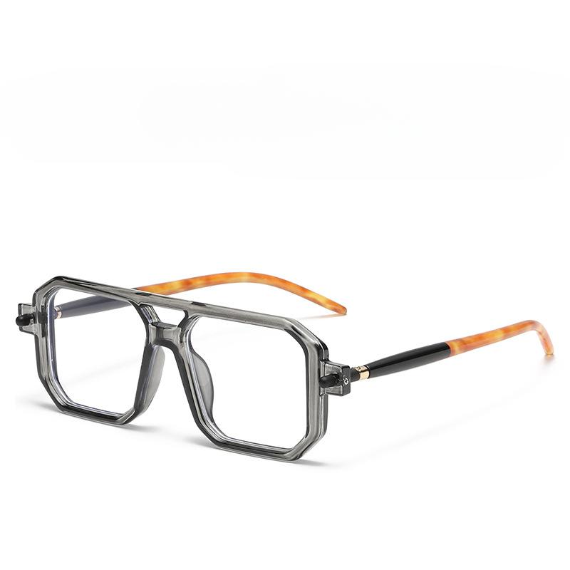 Vintage Square Sunglasses for Men Women  Retro Double Bridge Male Sun Glasses Eyewear Trendy Luxury Brand Design