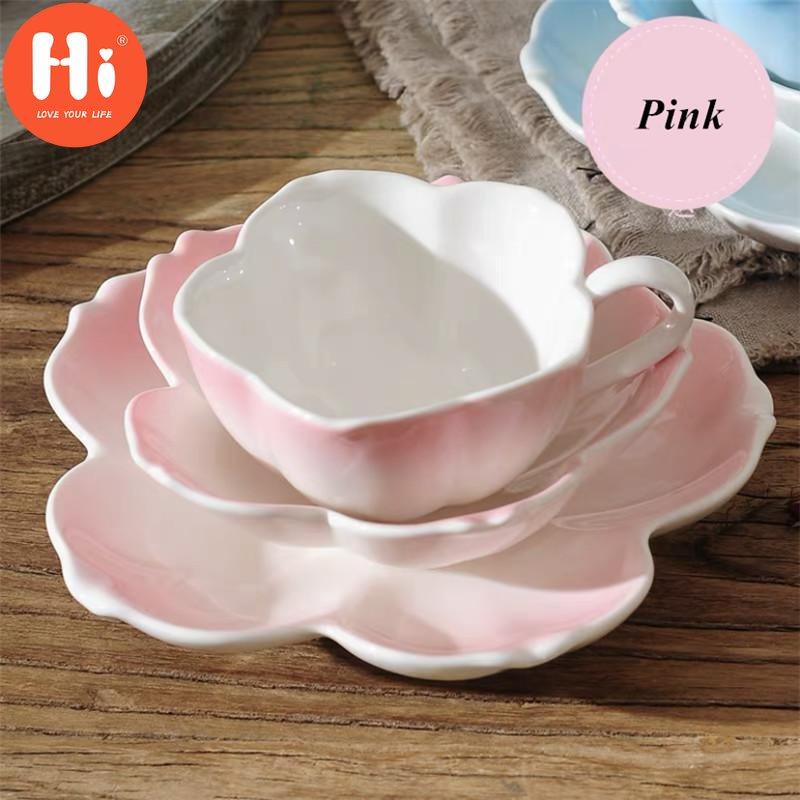 

Керамическая кофейная чашка в форме цветка с блюдцем, поднос для десерта, романтический послеобеденный чай, чашка с молоком, блюдо для торта