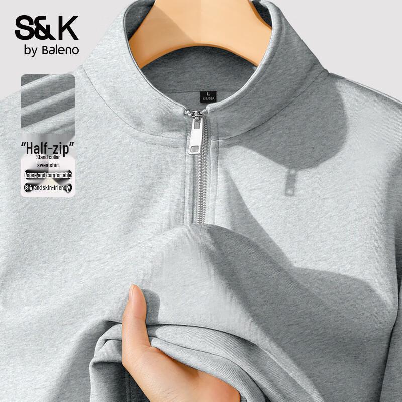 Baleno Men's S&K Series Stand-Collar Heavyweight Knit Sweatshirt