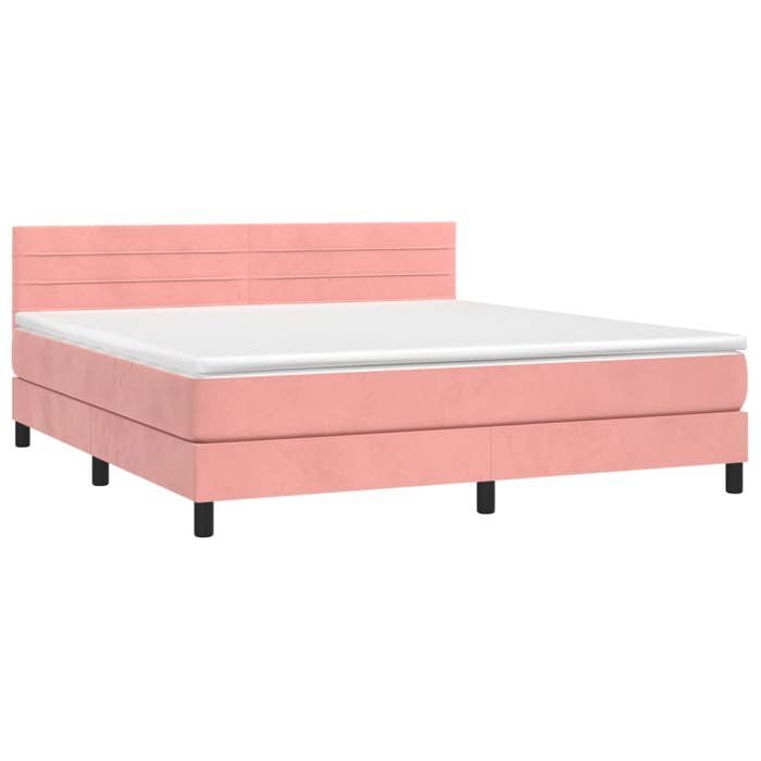 Maison Exclusive - Sommier à lattes de lit avec matelas Rose 180x200 cm Velours