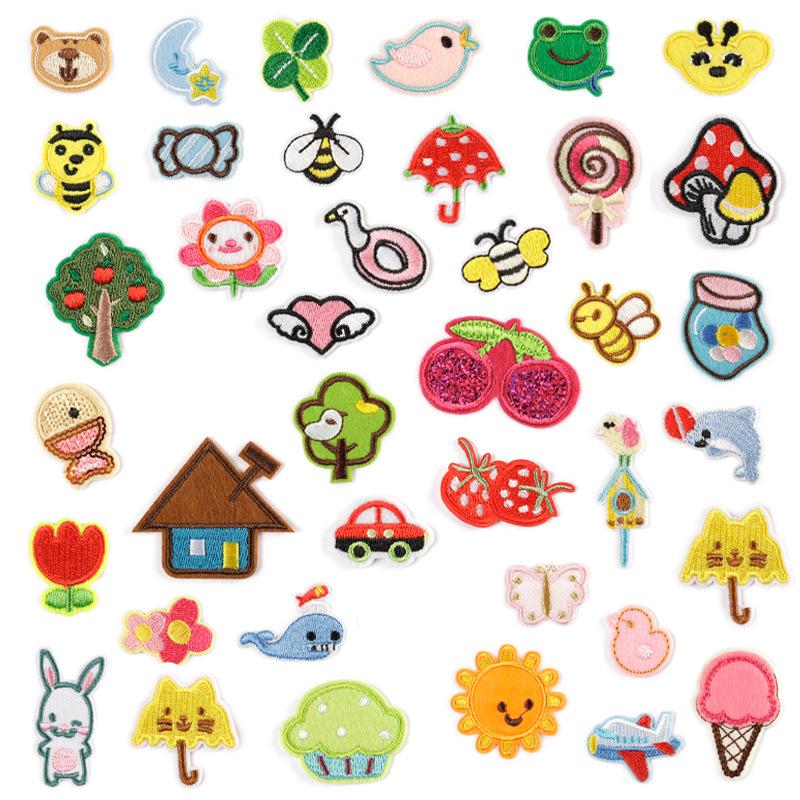 Assorted Child Cognition Cute Things Pattern Small Iron on Embroidered Patches for Bady Clothes