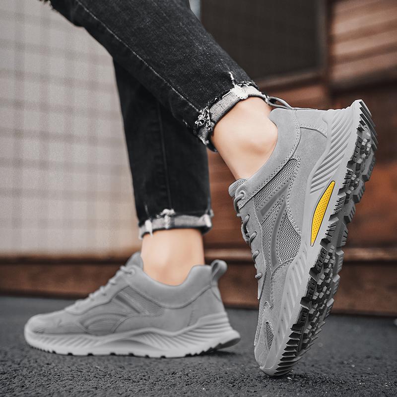 Summer Men Sandals Handmade Genuine Leather Shoes Man Outdoor Antiskid Beach Sandals Breathable Mesh Shoes Men Sandals Lightwei