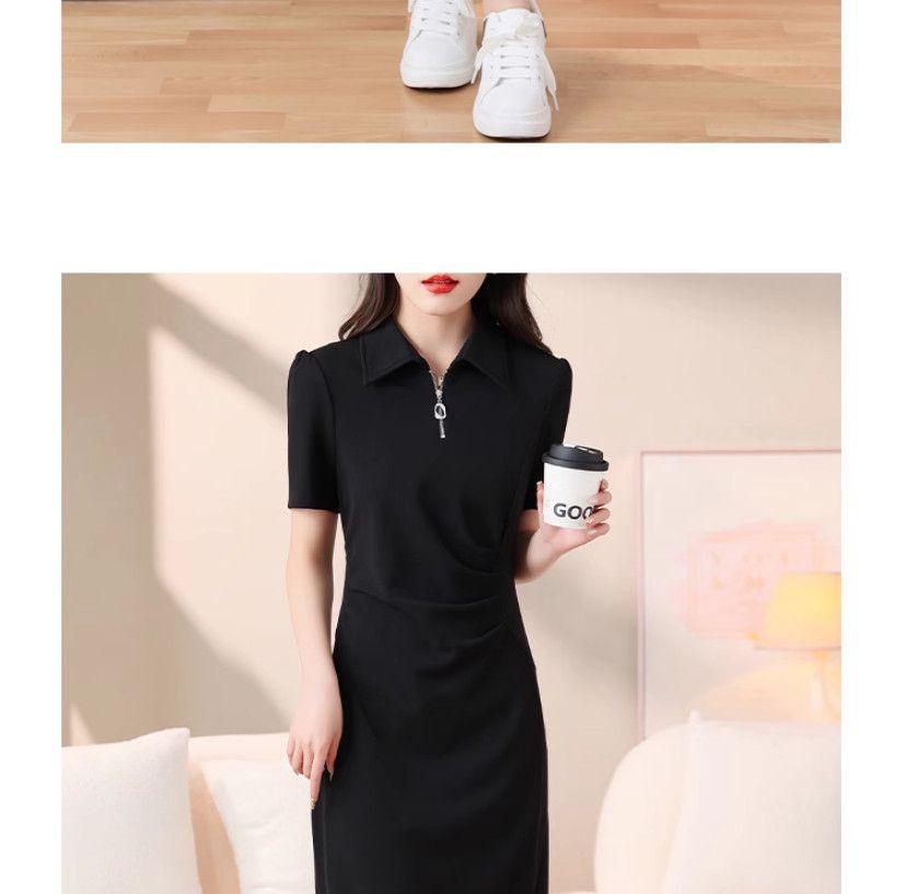Plus Size Summer Women's Casual Irregular Polo Dress - Mid-Length Slimming Style