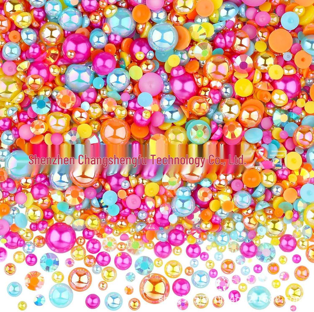 Multi-color Half Pearl Nail & Craft Embellishments for Nails, Phone Cases, Earrings & Hair Clips
