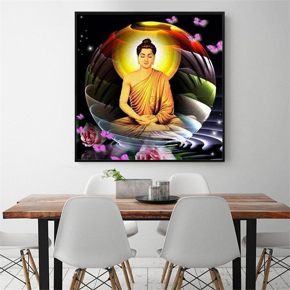5d Diy Diamantová maľba Mosaic Buddha Cross Stitch Full Square Drill Kit Pictures