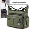 Men's Large Capacity Wear-Resistant Multi-Pocket Shoulder Bag and Crossbody Backpack - Army Green/Black, Business Casual