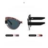Women's INS Style UV Protection Cat Eye Color Block Myopia Glasses Large Frame Comfortable and Fashionable Trendy Sunglasses