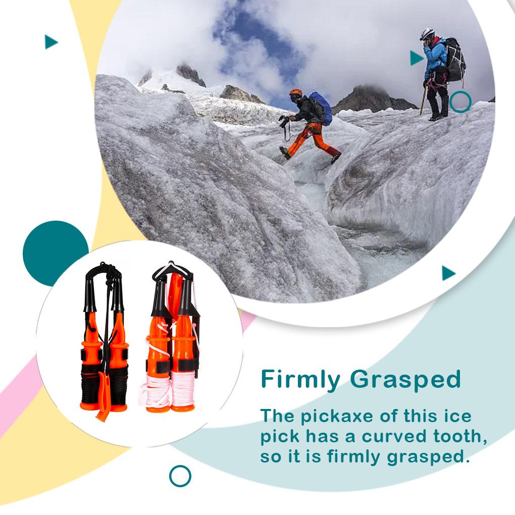 Fischen Eispickel Brecher Rettungsbohrer Edelstahl Überleben Rettung Sicherheitsleine Werkzeuge Handheld Winter