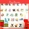 Colorful Cartoon Diy Wildlife 26 Letter Home Decoration Wall Sticker