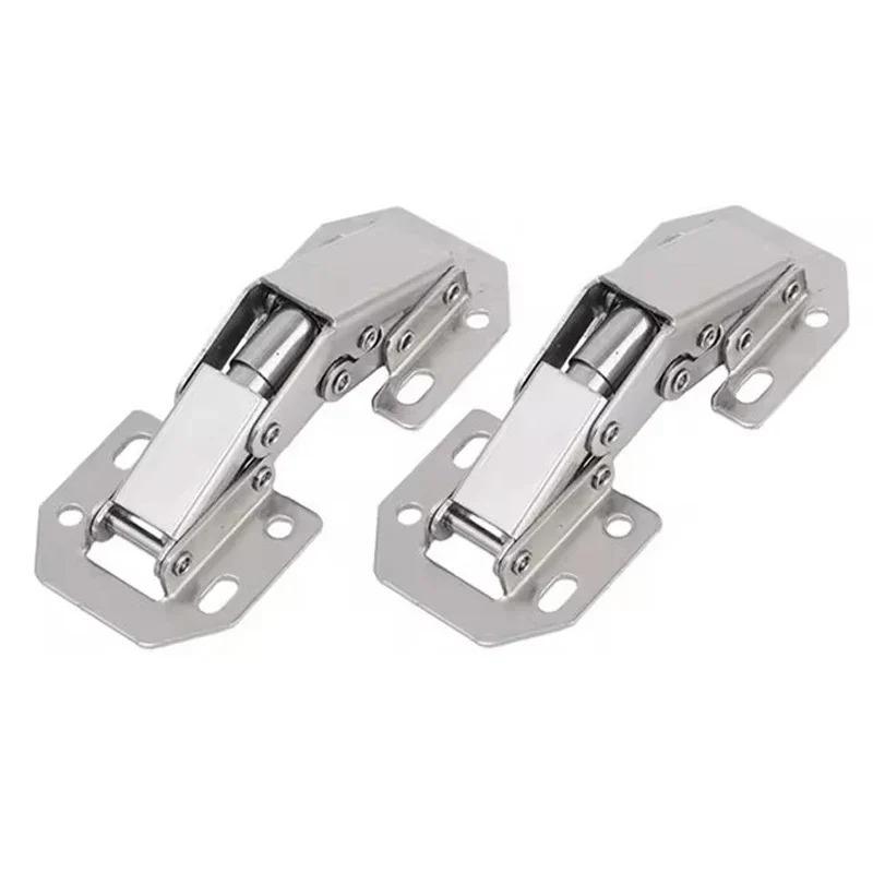 Balamale pentru dulap din oțel de 90 de grade Orificiu fără găurire Balamă hidraulică cu tampon pentru dulap de bucătărie Balamale pentru dulap Feronerie pentru mobilier