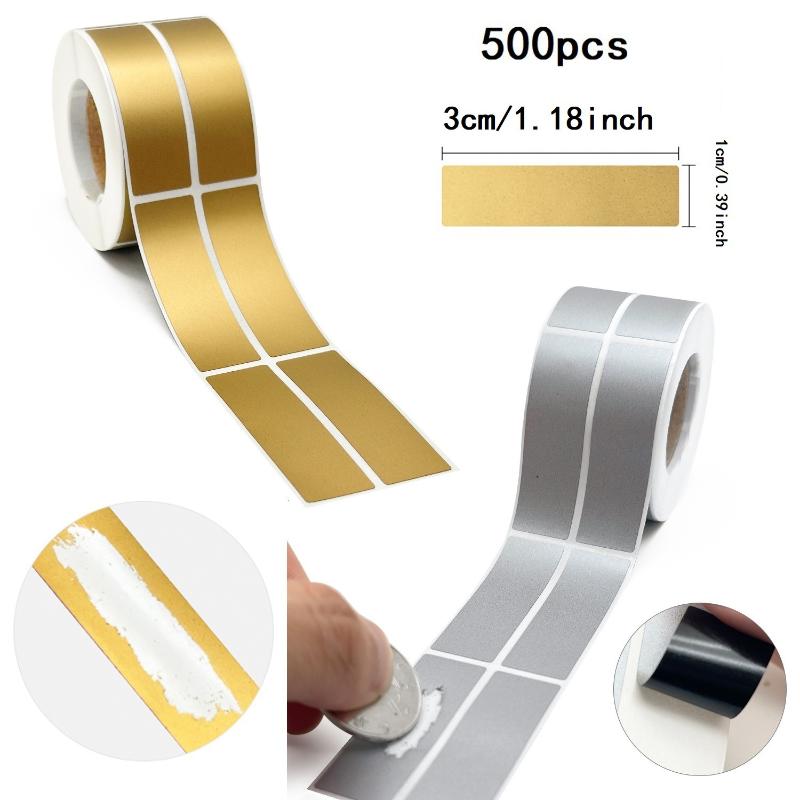 500Pcs/Roll Scratch Off Film Sticker DIY Scratch Label for Redemption Vouchers Lottery Cards Small Business Promotions
