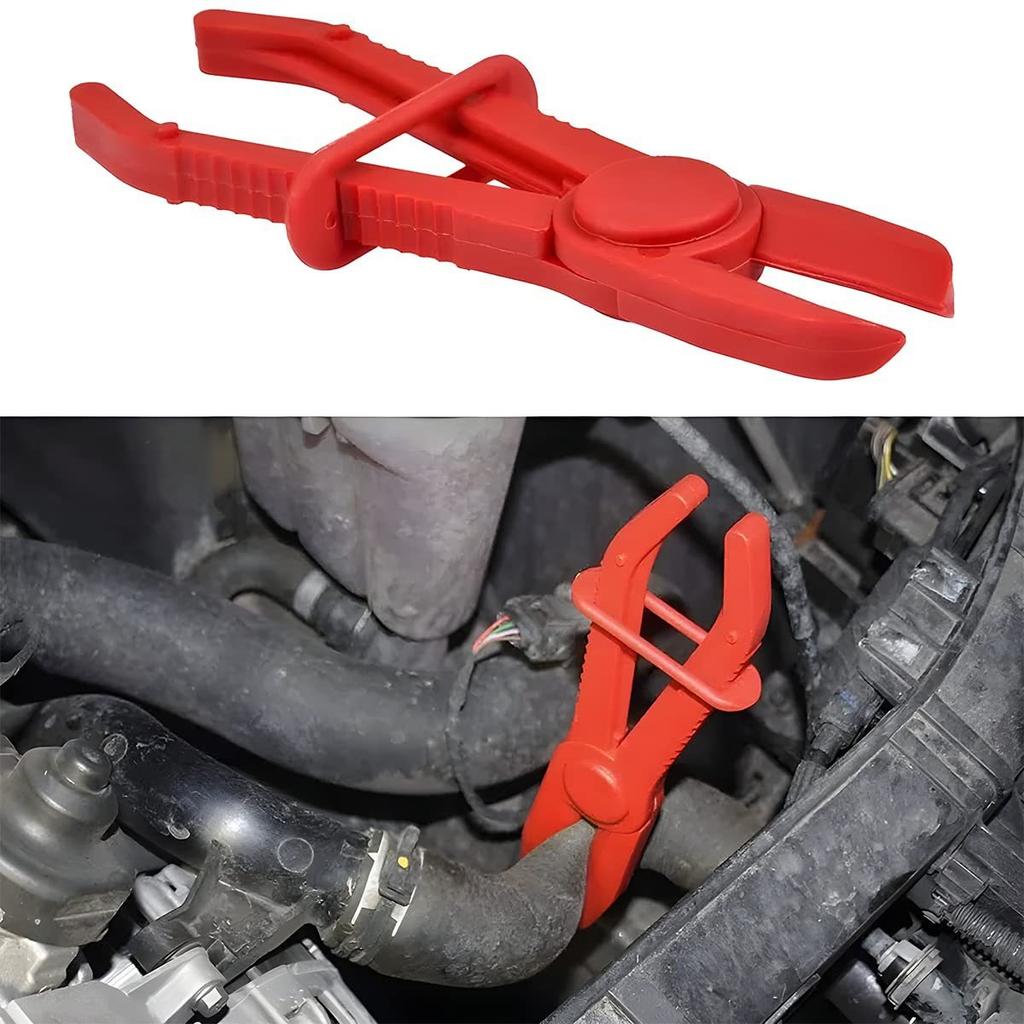 3-Size Heavy-Duty Plastic Hose Clamp Pliers Set with 3-Size Line Pinch Clamps for Automotive Repair - Non-Slip Hose Tightener for Radiator, Brake