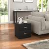 Modern Bedside Table Beside Cabinet With 2 Drawers For Bedroom Living Room Black