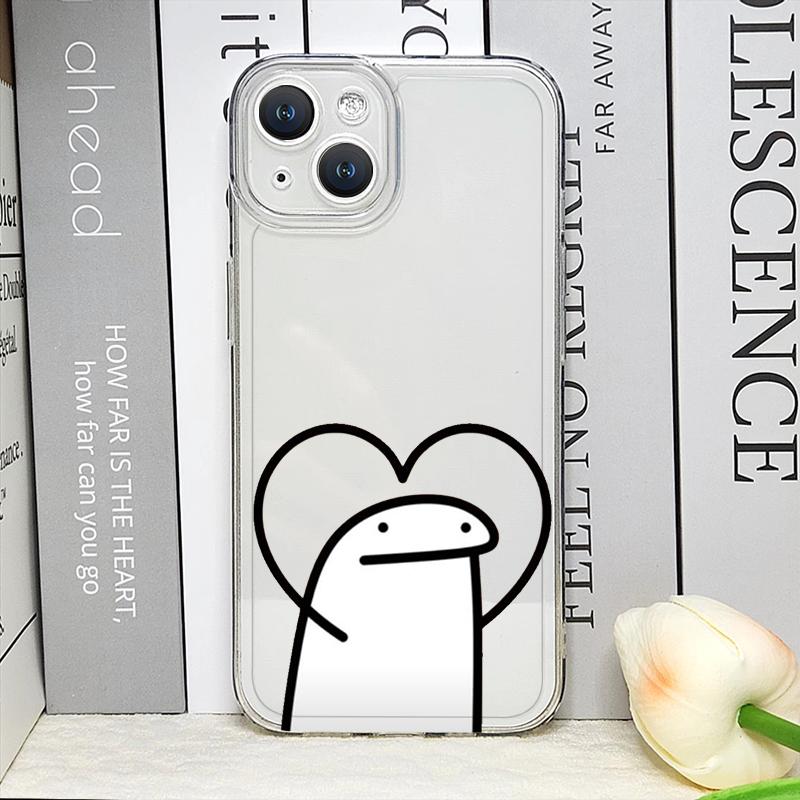F-Flork Funny Meme Couple Phone Case for IPhone 15 14 13 Pro Max 16 13 12 11 Mini 7 8 15 14Plus SE 2020 X XS XR Clear Soft Cover