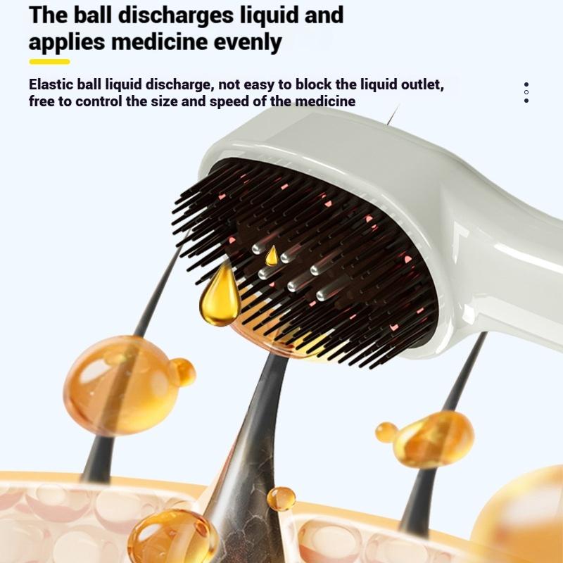 Wireless Hair Growth Comb Scalp Massager Red Light Therapy Roller Ball Drug Delivery Hair Loss Prevention Comb Massage Comb