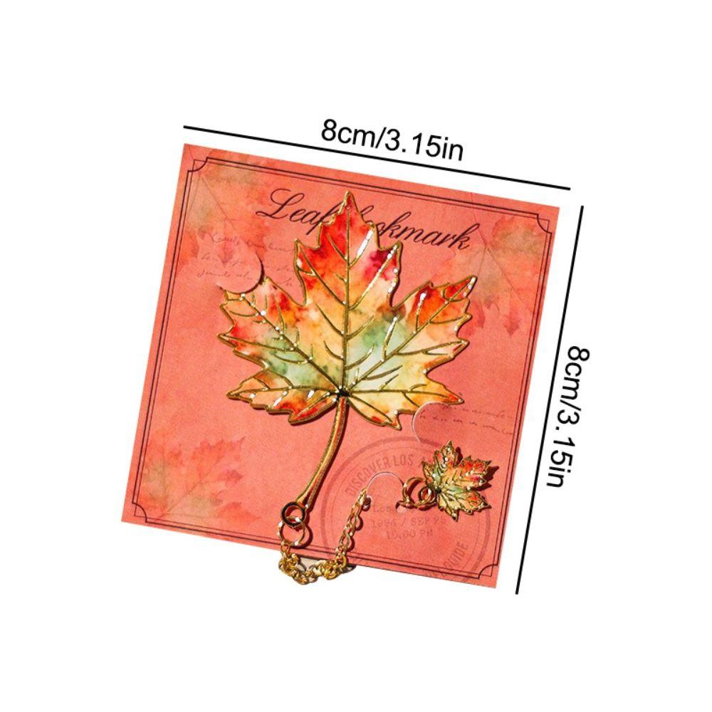Exquisite Craft Leaf Bookmark Gilt-Edged Reading Bookmark Book Separator  Book Accessories