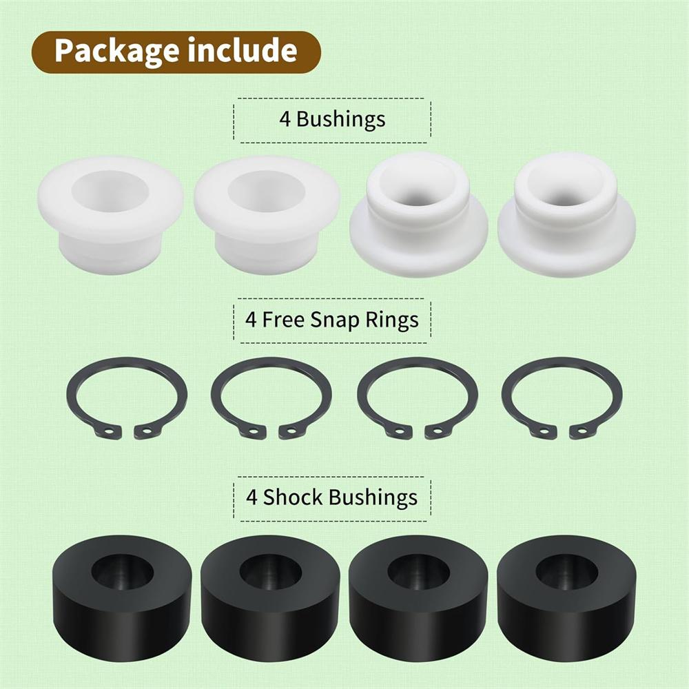 Bushing Set W/ Free Snap Rings For Walker Mower Deck Tune Up Kit 5740-2, 7434-1