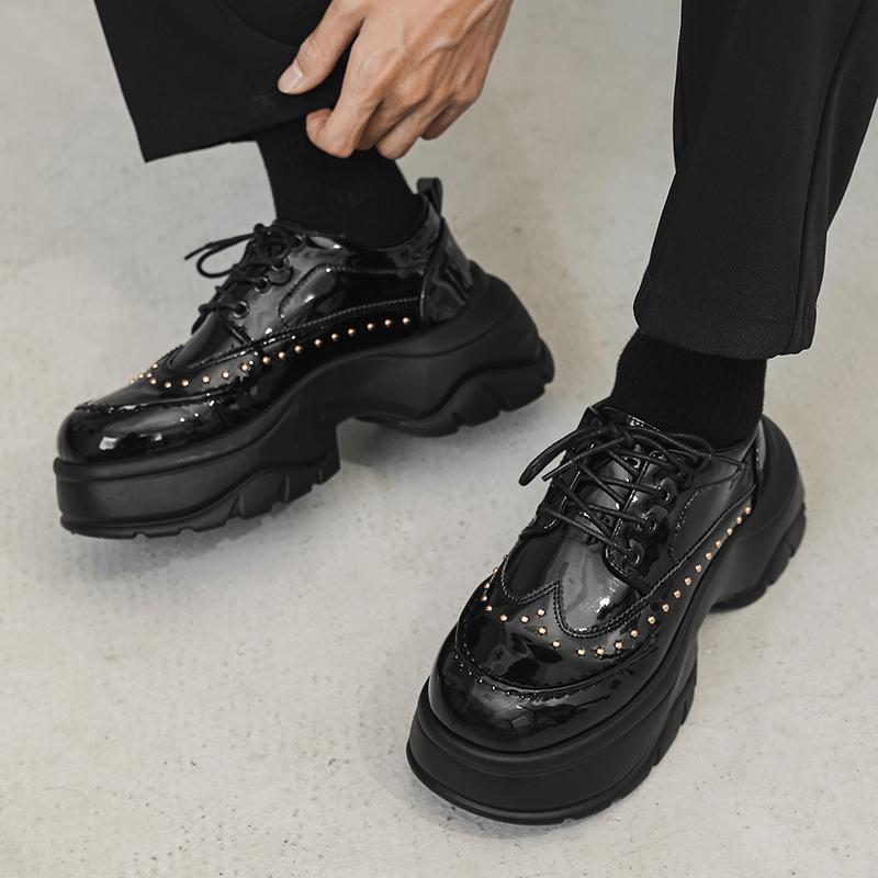 Fashion 2025 New Casual Leather Men's Slip On Loafers British Lace-Up Daily Oxford Shoes Fashion Designer Outdoor Thick Bottom Shoes