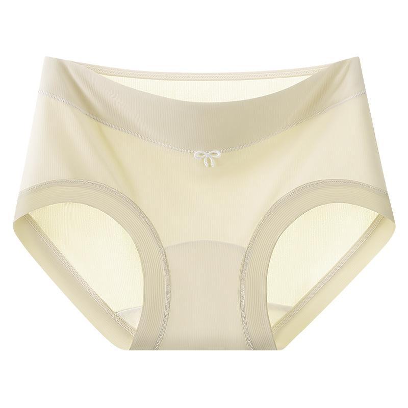 Women's Spring and Summer Threaded Ice Silk Seamless Extended 10A Antibacterial Crotch Briefs