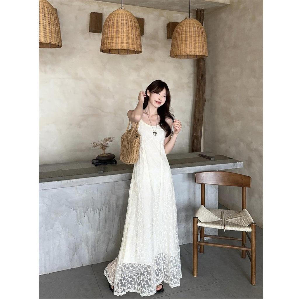 2026 Women's Chic Embroidered Camisole Dress: Sleek Summer Style, Waist-Cinching, Trendy, and Slimming