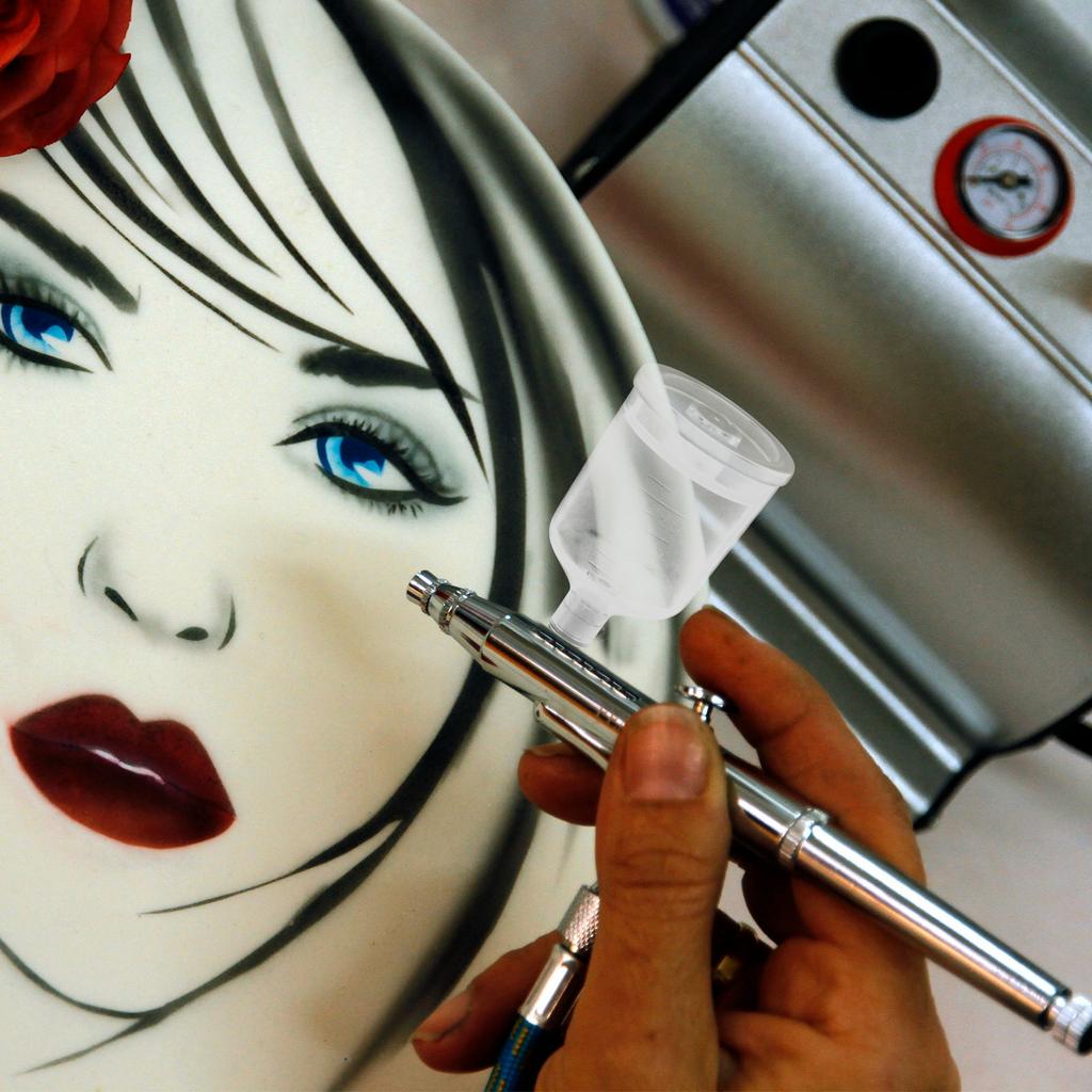 Klarer Abnehmbarer Airbrush-Pigmentbecher Topf Ersatz-Farbbecher Kunststoffbehälter für Effizientes Airbrush-Sprühen