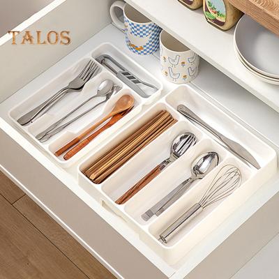 1/2 Pezzi Organizzatore per Cassetti Vassoio da Cucina Espandibile per Utensili Porta Posate Regolabile con 4/6 Scomparti Divisorio Portaoggetti per Posate per Spatole