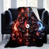 1pc Fire and Ice Yin Yang Dragons Blanket  Soft Throw for Home Decor, Perfect Gift for All Seasons, Living Room, Travel, Camping, Car Blankets