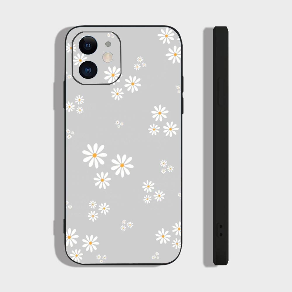 

Daisy Fresh Style Phone Case For IPhone 17 Air 16 15 14 13 Pro Max 11 12 Black Silicone Cover IPHONE 12