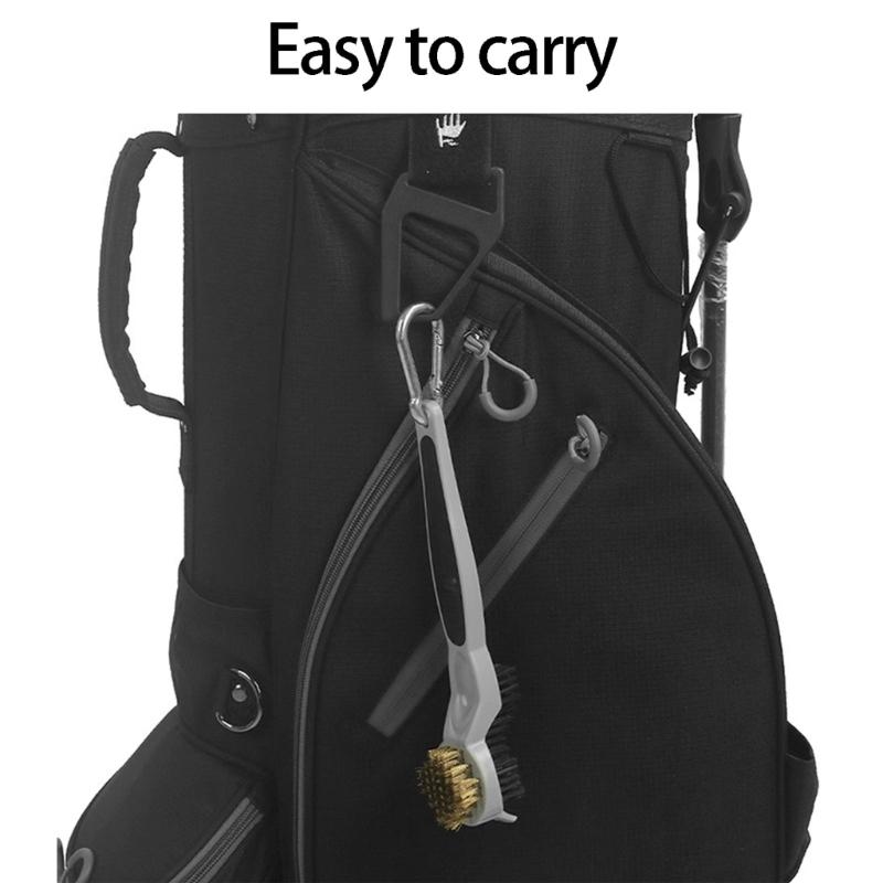 Double Sided Golf Club Cleaner Brush With Nylon And Metal Bristles Golf Cleaning Brush For Effective Grooves Cleaning