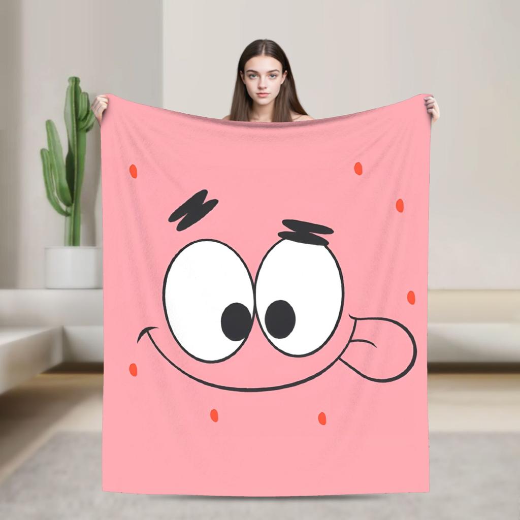 Patrick Star Blankets SpongeBob SquarePants Fuzzy Funny Warm Throw Blanket for Home Restaurant Spring/Autumn