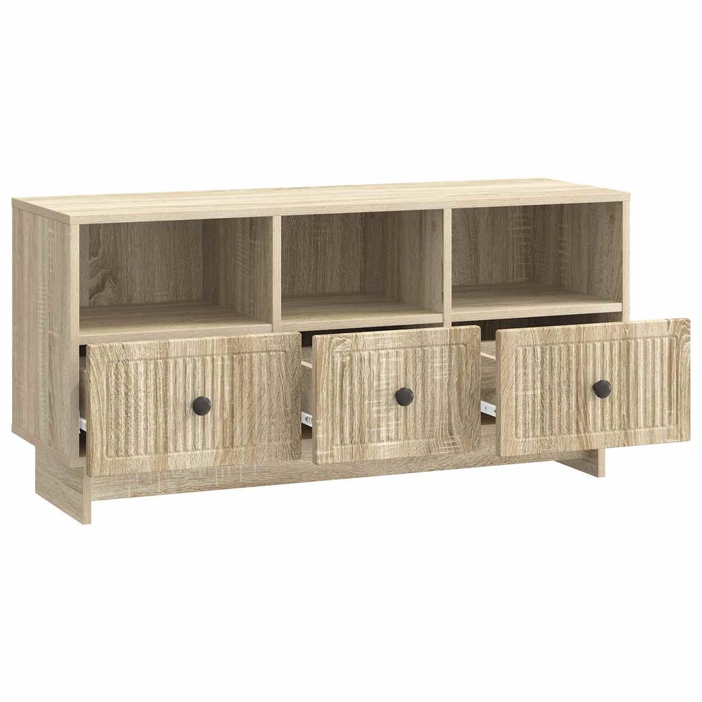 TV Stand in Sonoma Oak Finish 102 x 34.5 x 50 cm Particleboard