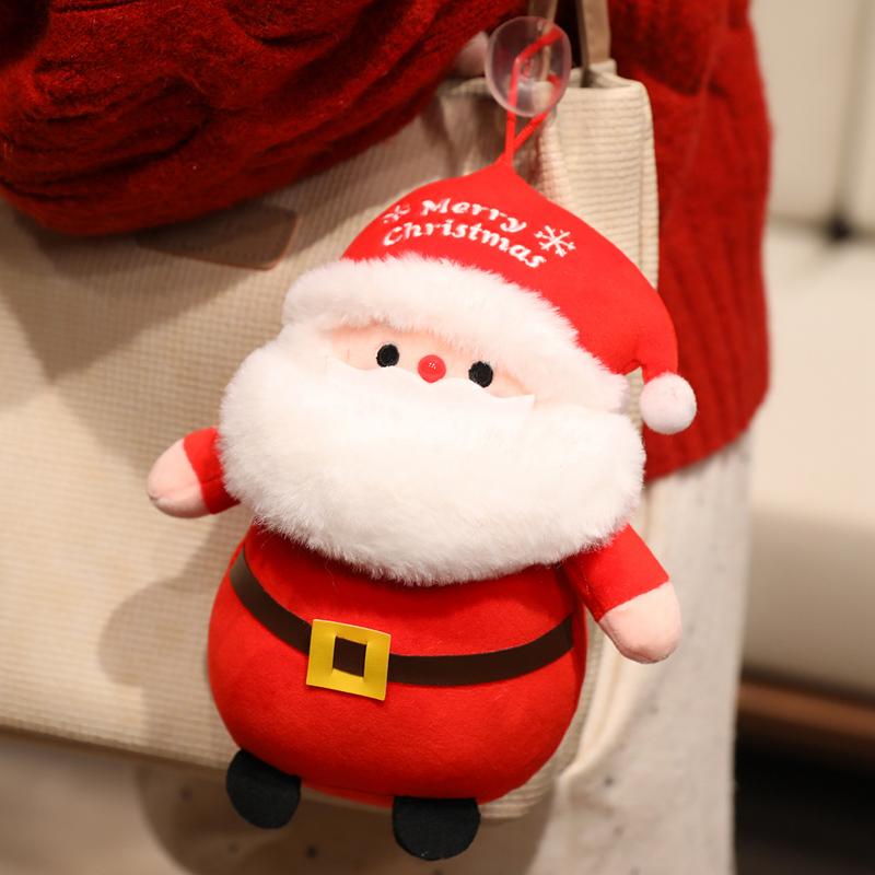 Adorable Merry Xmas Plush Toy Holiday Present Stuffed Gentle Santa Claus Gingerbread Man Sock Bell Tiny Xmas Tree Home Decor