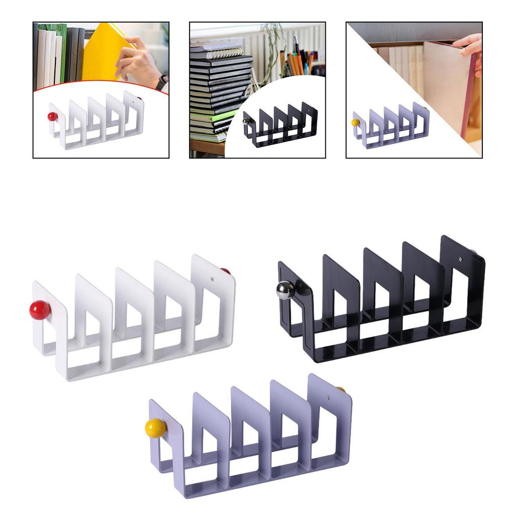 Acrylic Bookend Organizer Office Non Skid Minimalist Stand Rack Binder