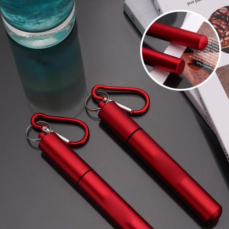 1/3Pcs Reusable Telescopic Straw 304 Stainless Steel Metal Straw With Cleaning Brush Portable Drinking Straw Set For Travel