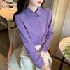 Women's 2024 Spring Pure Cotton Lapel Shirt - Fashionable, Versatile, Age-Defying Long Sleeve Top.
