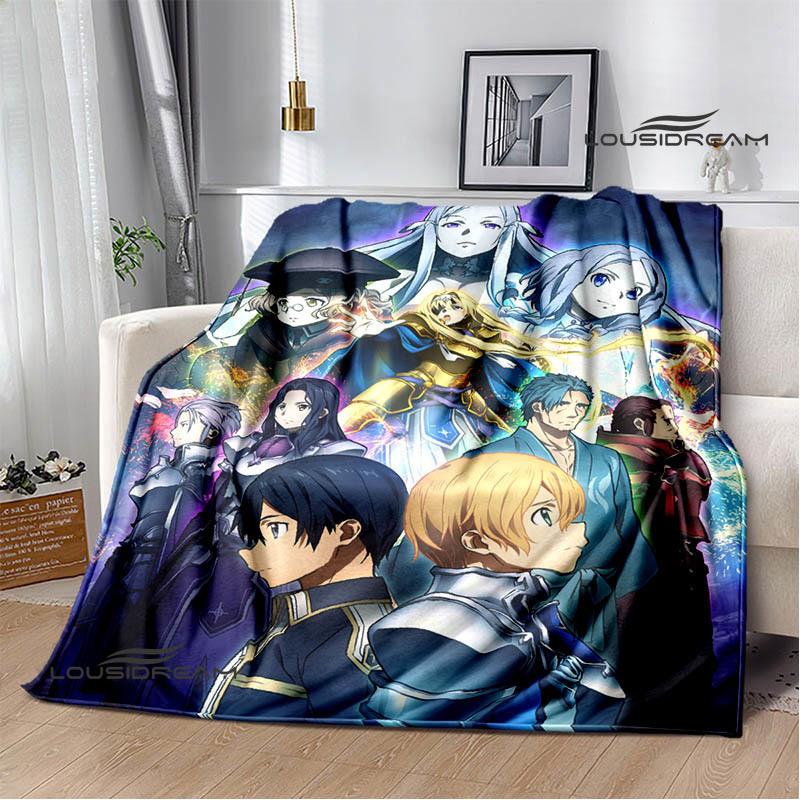 

Cartoon Sword Art Online printed blankets Picnic blanket Warm Flannel blankets Home bed linings blankets for beds Birthday Gift 75x90cm