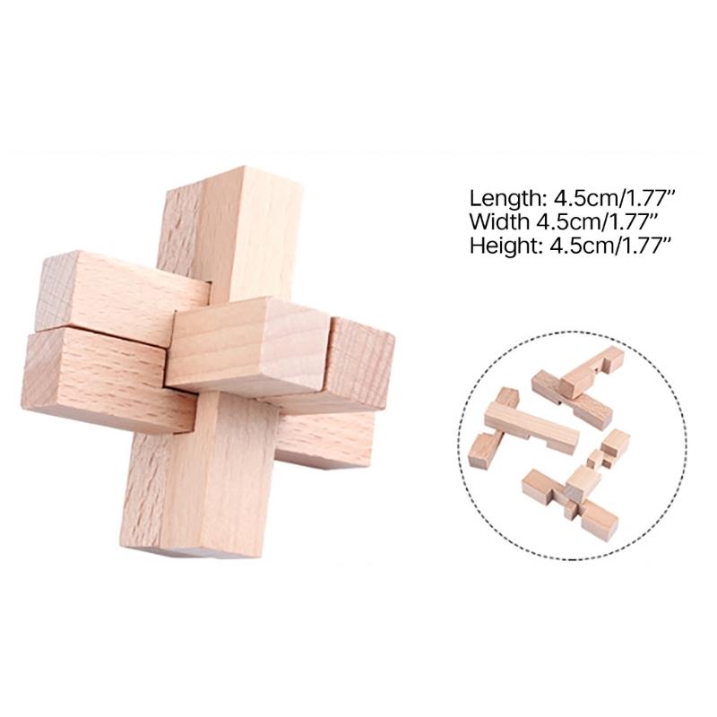 9Pcs Wooden Brains Teasers Puzzle Logics Mind Puzzle Box Locks Removing Assembling Toy for Party Decoration