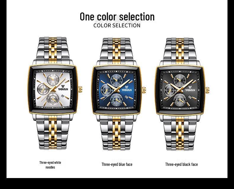 Men's Luxury Quartz Watch: Waterproof, Calendar, Luminous with Stainless Steel Band