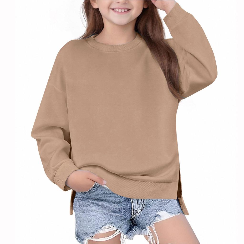 Girls' Fashion Casual Long Sleeve Color Sweatshirt for Everyday Wear