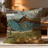 Popular A-AAugust Burns Red Cushion Cover Soft Washable Pillow Case Multi-Scene for Couch Bed Travel Office Use