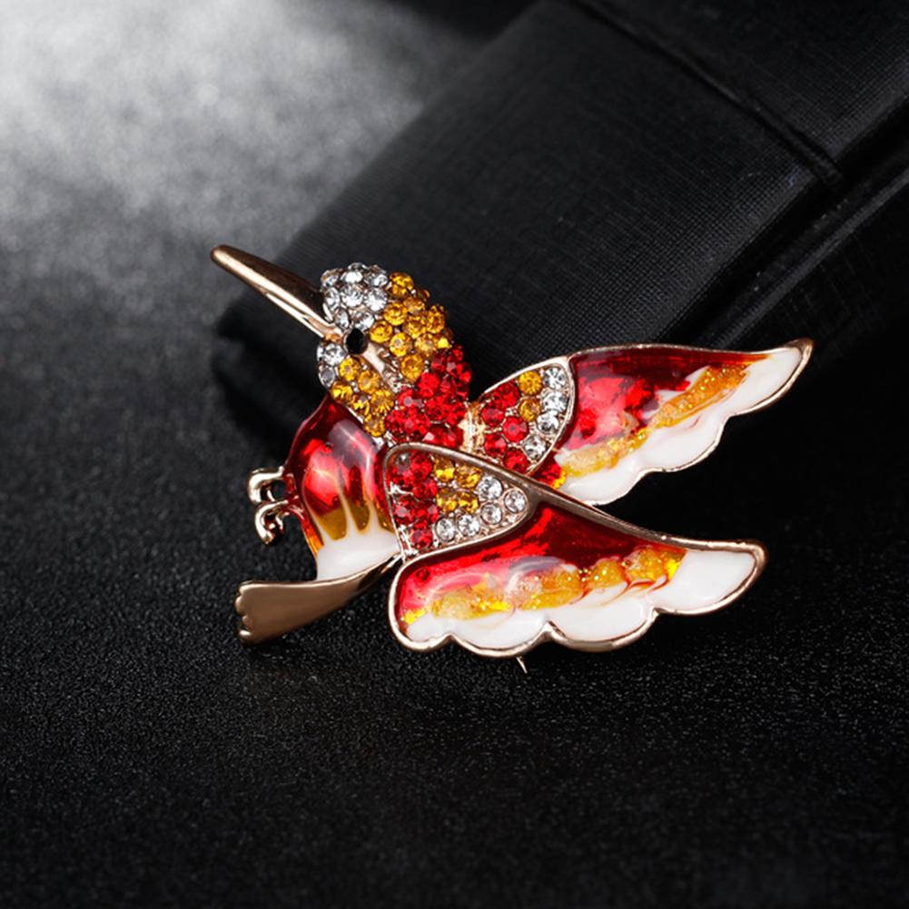 Lovely Flying Hummingbird Brooch Lady Multicolor Sparkling Crystals Animal Breastpin Pin Christmas Gift