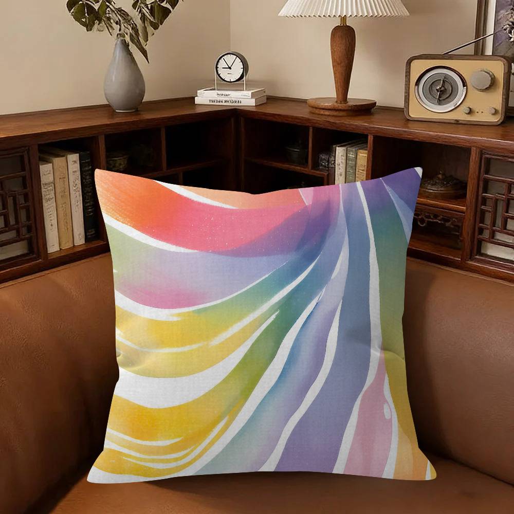 Modern Abstract Watercolor   Personalized Pillow Cover Kids Bedroom Wild Party Decor Pillowcase Kid Birthday Shower Gift