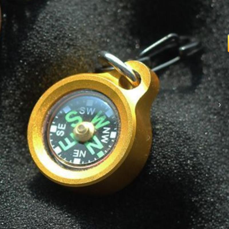 Mini Aluminum Alloy Compass Keychain Pendant Outdoor Hiking Camping Mini Portable Compass Bag Charm