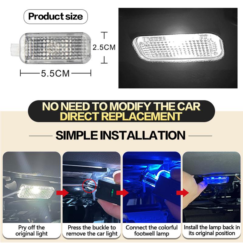 For SEAT Ateca Ibiza ST Toledo Leon 2013 2014 2015 2016 2019 LED RGB Car Footwell Lamp Atmosphere Light Interior Accessories