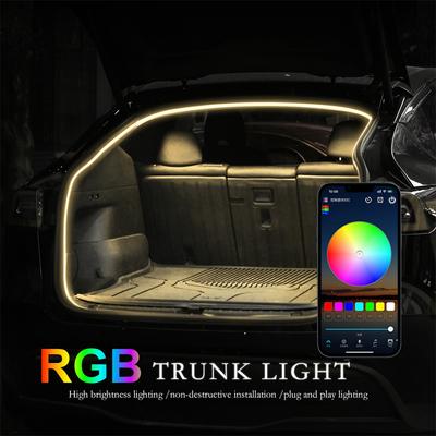 Dynamic Flowing Car Trunk Light Strip RGB Custom Neon Atmosphere Light Car Decorative Strip APP Control Interior Ambient Light