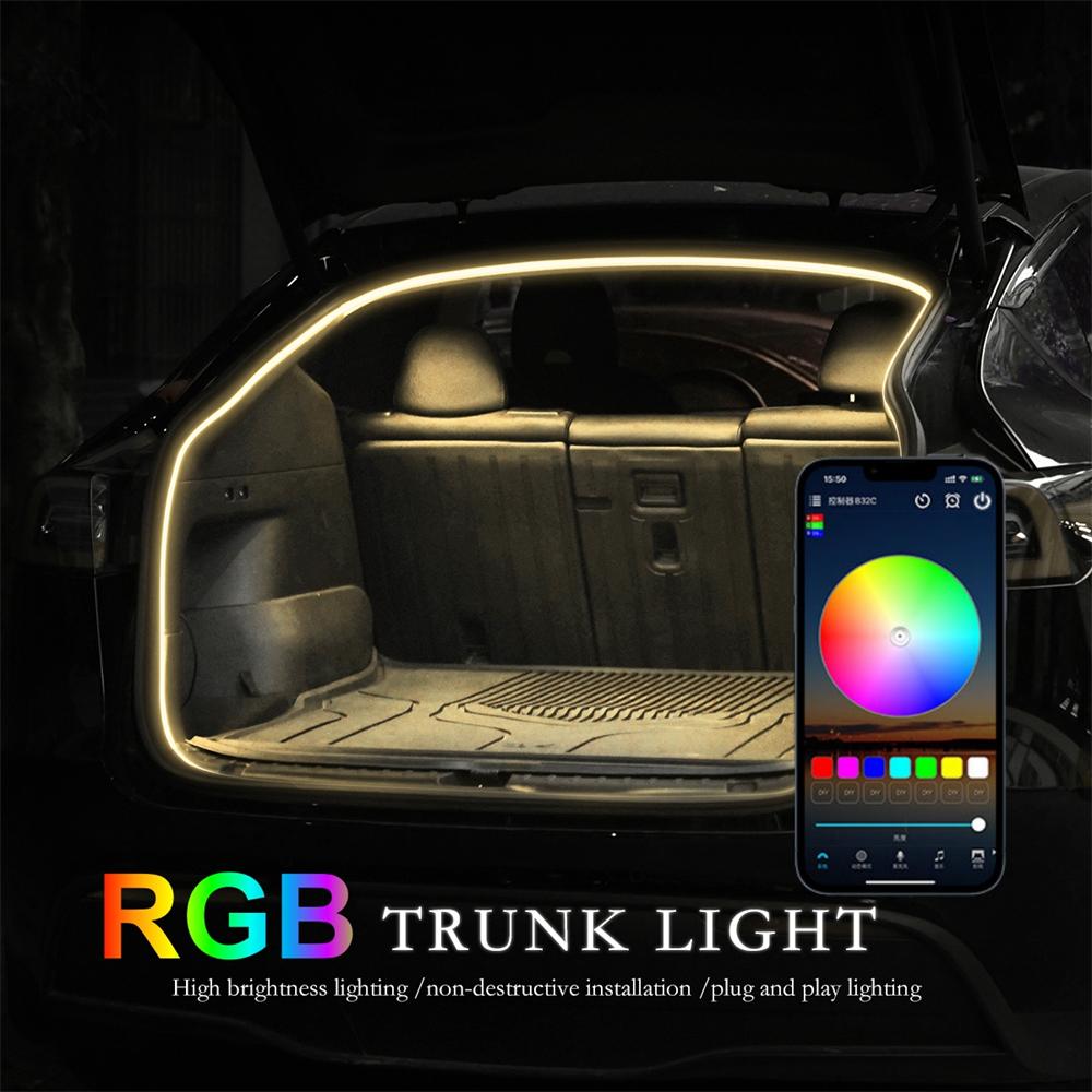 

Динамическая светодиодная лента для багажника автомобиля RGB, настраиваемая неоновая атмосферная подсветка, декоративная полоса для автомобиля, управление через приложение, подсветка салона United States