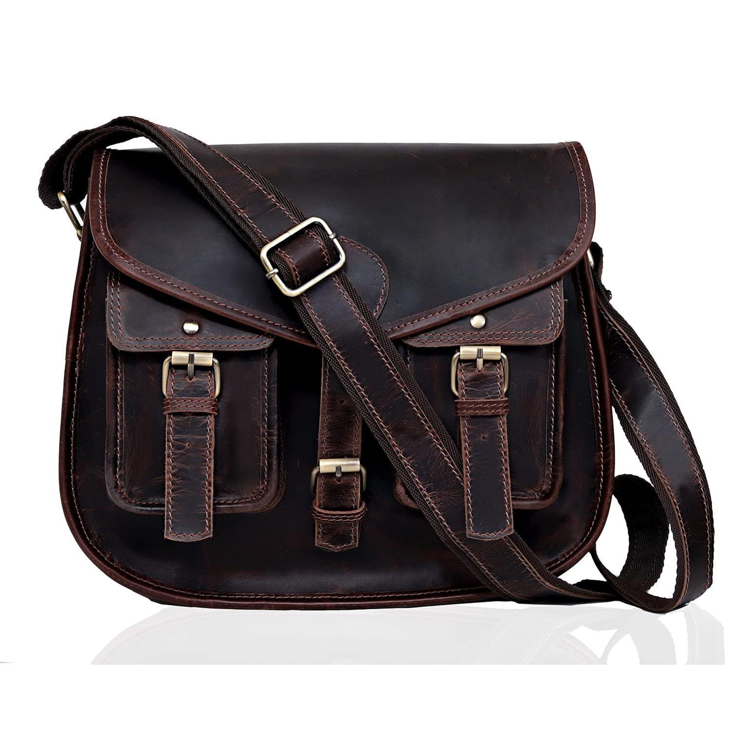 

Кожаные женские сумки через плечо, Кожаные женские сумки, коровья кожа на сумке через плечо. (коричневый), 12 x 10 x 4 in