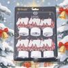 6-Piece LED Christmas Candle Lights with Wrought Iron Tree and Santa Decorations
