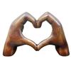 Heart Hands Statue Love Gesture Decoration Modern Art Sculpture Wood Grain Effect Love Sculpture Room Wedding Decoration